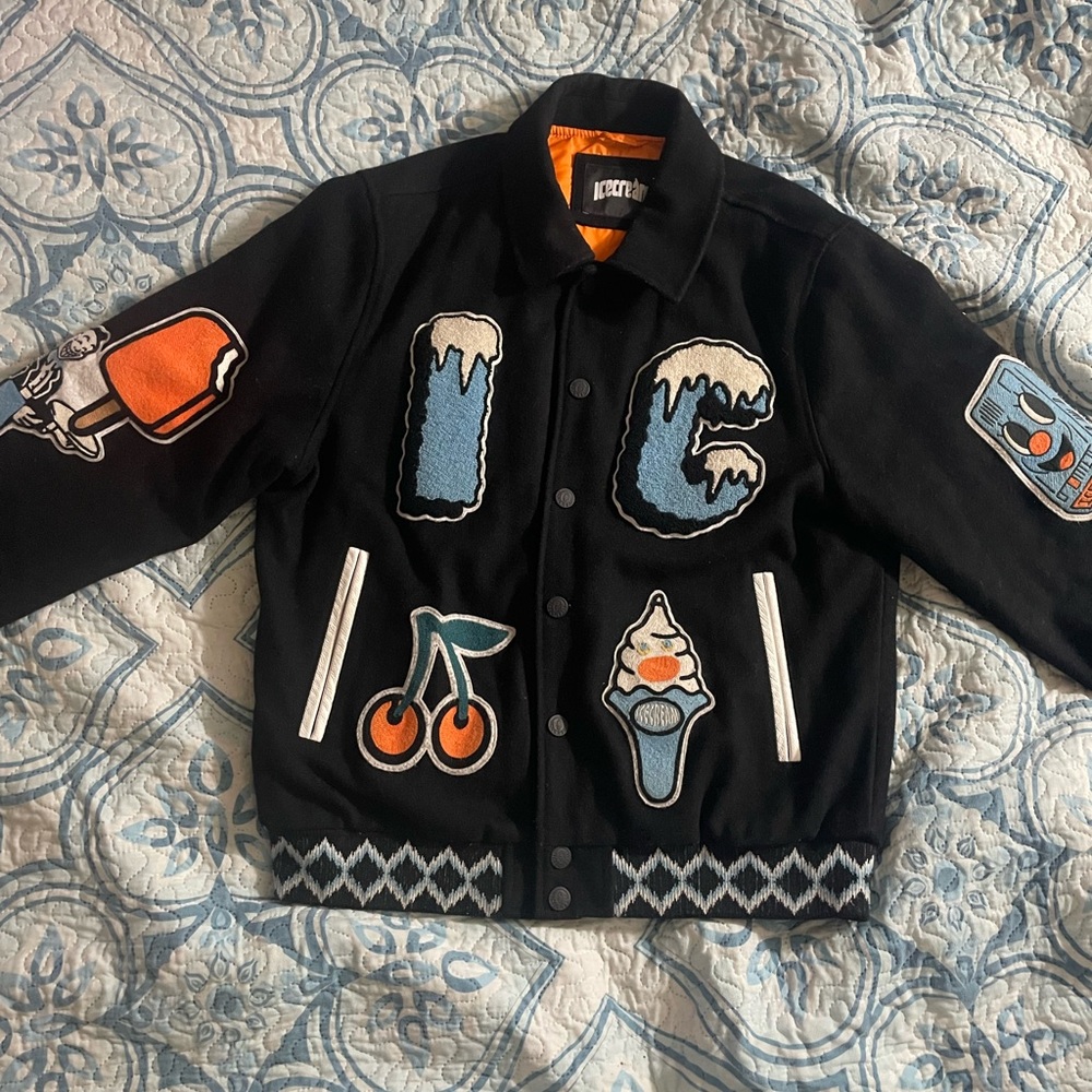 Icecream mens Black and Orange Jean Jacket